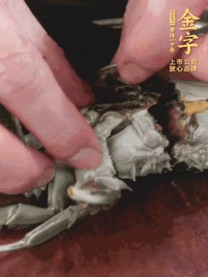 大閘蟹洗凈對(duì)半切，去底蓋去鰓。